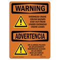 Signmission OSHA WARNING Sign, Overhead Crane Crush Hazard Bilingual, 10in X 7in Alum, 7" W, 10" L, Landscape OS-WS-A-710-L-12738